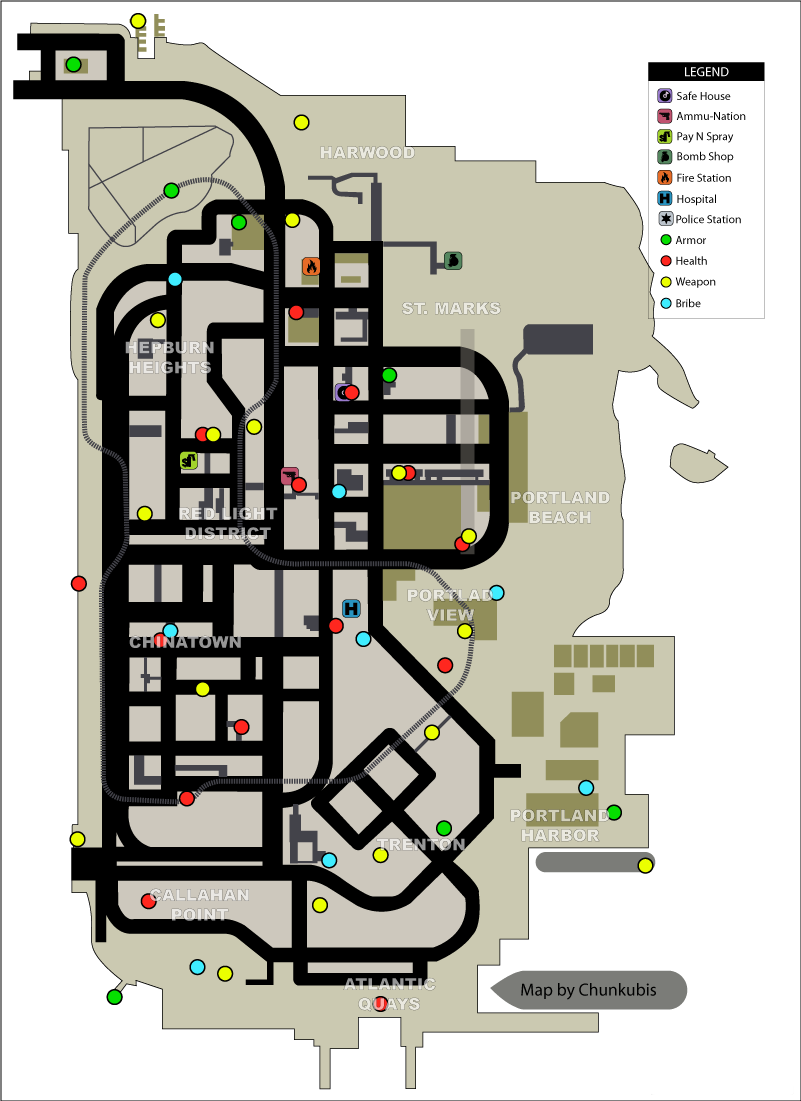 Grand Theft Auto 3 Rampages Map